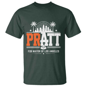 Pratt for Mayor of Los Angeles Retro Skyline Graphic T Shirt Support Local Leadership LA City California Pride TS02 Dark Forest Green Print Your Wear
