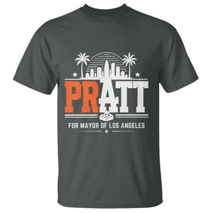 Pratt for Mayor of Los Angeles Retro Skyline Graphic T Shirt Support Local Leadership LA City California Pride TS02 Dark Heather Print Your Wear