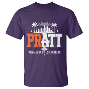 Pratt for Mayor of Los Angeles Retro Skyline Graphic T Shirt Support Local Leadership LA City California Pride TS02 Purple Print Your Wear
