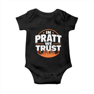 In Pratt We Trust Los Angeles Skyline Graphic Baby Onesie Patriotic LA City California Pride Local Leadership TS02 Black Print Your Wear