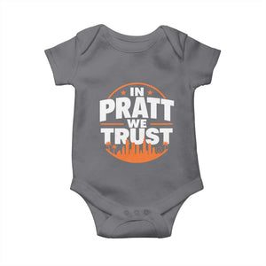 In Pratt We Trust Los Angeles Skyline Graphic Baby Onesie Patriotic LA City California Pride Local Leadership TS02 Charcoal Print Your Wear