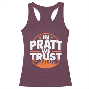 In Pratt We Trust Los Angeles Skyline Graphic Racerback Tank Top Patriotic LA City California Pride Local Leadership TS02 Maroon Print Your Wear