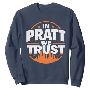 In Pratt We Trust Los Angeles Skyline Graphic Sweatshirt Patriotic LA City California Pride Local Leadership TS02 Navy Print Your Wear