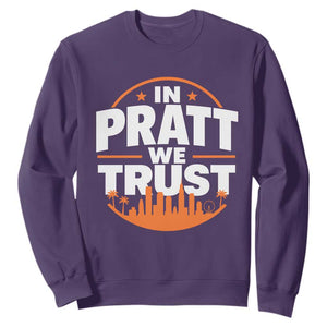 In Pratt We Trust Los Angeles Skyline Graphic Sweatshirt Patriotic LA City California Pride Local Leadership TS02 Purple Print Your Wear