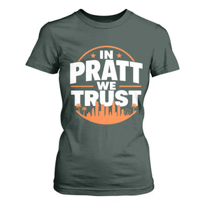 In Pratt We Trust Los Angeles Skyline Graphic T Shirt For Women Patriotic LA City California Pride Local Leadership TS02 Dark Forest Green Print Your Wear