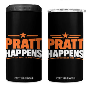 Pratt Happens Los Angeles 2026 4 in 1 Can Cooler Tumbler Funny Political Patriotic LA City California Pride Leadership TS02 One Size: 16 oz Black Print Your Wear