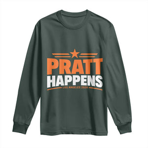 Pratt Happens Los Angeles 2026 Long Sleeve Shirt Funny Political Patriotic LA City California Pride Leadership TS02 Dark Forest Green Print Your Wear