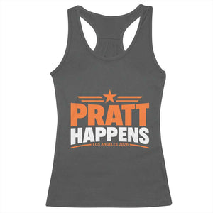Pratt Happens Los Angeles 2026 Racerback Tank Top Funny Political Patriotic LA City California Pride Leadership TS02 Dark Heather Print Your Wear