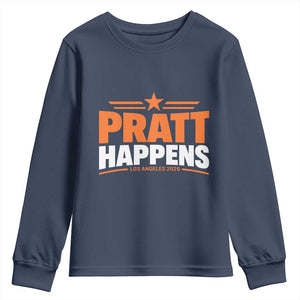 Pratt Happens Los Angeles 2026 Youth Sweatshirt Funny Political Patriotic LA City California Pride Leadership TS02 Navy Print Your Wear