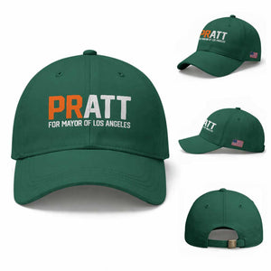 Pratt for Mayor Los Angeles Baseball Cap LA City Caliornia Pride Political Campaign Supporter TS02 Baseball Cap Universal Fit Irish Green Print Your Wear