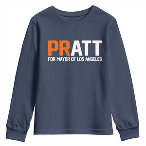 Pratt for Mayor Los Angeles Youth Sweatshirt LA City Caliornia Pride Political Campaign Supporter TS02 Navy Print Your Wear