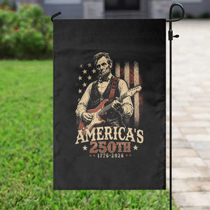 USA 250th 1776 to 2026 Rock Star Abraham Lincoln Garden Flag Vintage Electric Guitar Player Patriotic Us Flag Semiquincentennial