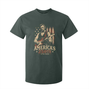 USA 250th 1776 to 2026 Rock Star Abraham Lincoln T Shirt For Kid Vintage Electric Guitar Player Patriotic Us Flag Semiquincentennial