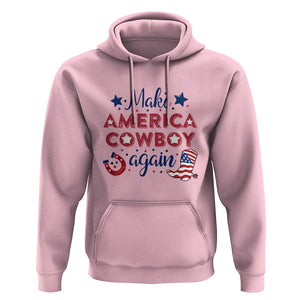 Retro Western Hoodie Make America A Cowboy Again Country Lifestyle Rodeo TS02 Light Pink Print Your Wear