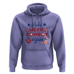 Retro Western Hoodie Make America A Cowboy Again Country Lifestyle Rodeo TS02 Violet Print Your Wear