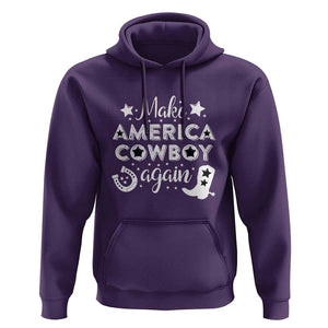 Retro Western Hoodie Make America A Cowboy Again Country Lifestyle Rodeo TS02 Purple Print Your Wear