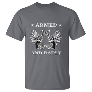 Funny Western Dad T Shirt Armed And Dadly American Fathers Vintage Retro TS02 Charcoal Print Your Wear