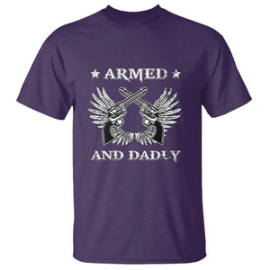Funny Western Dad T Shirt Armed And Dadly American Fathers Vintage Retro TS02 Purple Print Your Wear