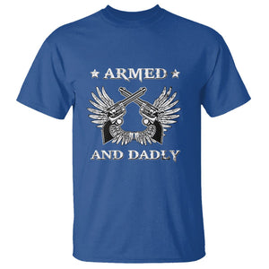 Funny Western Dad T Shirt Armed And Dadly American Fathers Vintage Retro TS02 Royal Blue Print Your Wear