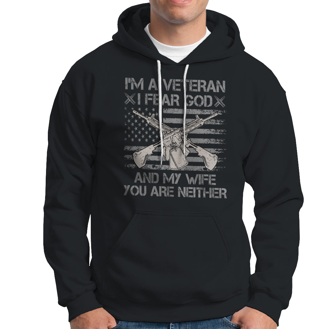 I'm A Veteran I Fear God And My Wife You Are Neither US Flag Dog Tags Hoodie TS02 Printyourwear