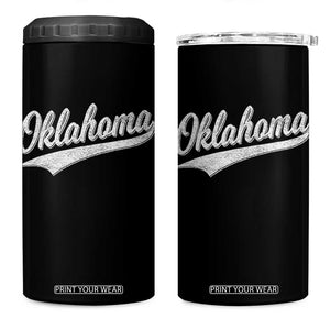 Vintage Oklahoma Throwback Distressed 4 in 1 Can Cooler Tumbler Retro Classic OK State Pride TS02 One Size: 16 oz Black Print Your Wear