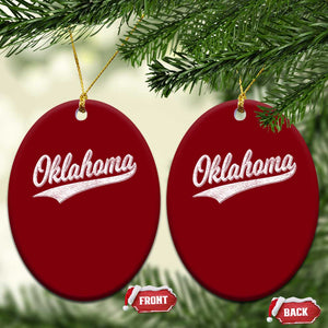 Vintage Oklahoma Throwback Distressed Ceramic Ornament Retro Classic OK State Pride TS02 Print Your Wear