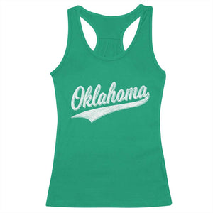 Vintage Oklahoma Throwback Distressed Racerback Tank Top Retro Classic OK State Pride TS02 Irish Green Print Your Wear