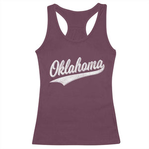 Vintage Oklahoma Throwback Distressed Racerback Tank Top Retro Classic OK State Pride TS02 Maroon Print Your Wear