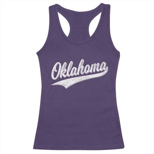 Vintage Oklahoma Throwback Distressed Racerback Tank Top Retro Classic OK State Pride TS02 Purple Print Your Wear