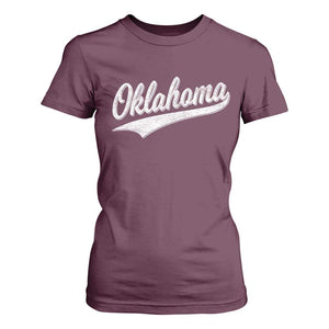 Vintage Oklahoma Throwback Distressed T Shirt For Women Retro Classic OK State Pride TS02 Maroon Print Your Wear