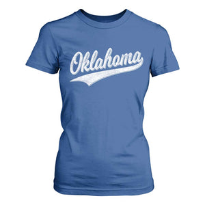Vintage Oklahoma Throwback Distressed T Shirt For Women Retro Classic OK State Pride TS02 Royal Blue Print Your Wear