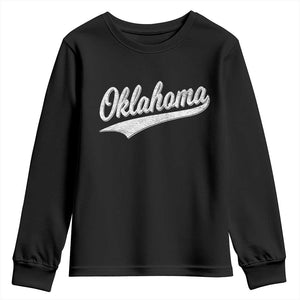 Vintage Oklahoma Throwback Distressed Youth Sweatshirt Retro Classic OK State Pride TS02 Black Print Your Wear