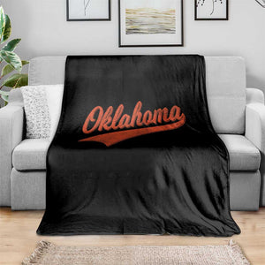 Vintage Oklahoma Orange Throwback Distressed Throw Blanket Retro Classic OK State Pride TS02 Print Your Wear