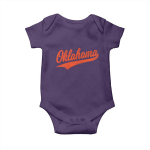 Vintage Oklahoma Orange Throwback Distressed Baby Onesie Retro Classic OK State Pride TS02 Purple Print Your Wear