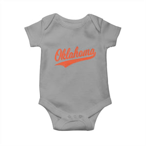 Vintage Oklahoma Orange Throwback Distressed Baby Onesie Retro Classic OK State Pride TS02 Sport Gray Print Your Wear