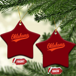 Vintage Oklahoma Orange Throwback Distressed Ceramic Ornament Retro Classic OK State Pride TS02 Print Your Wear