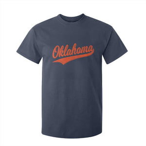 Vintage Oklahoma Orange Throwback Distressed T Shirt For Kid Retro Classic OK State Pride TS02 Navy Print Your Wear