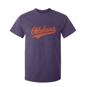 Vintage Oklahoma Orange Throwback Distressed T Shirt For Kid Retro Classic OK State Pride TS02 Purple Print Your Wear