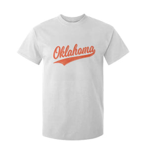 Vintage Oklahoma Orange Throwback Distressed T Shirt For Kid Retro Classic OK State Pride TS02 White Print Your Wear