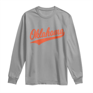Vintage Oklahoma Orange Throwback Distressed Long Sleeve Shirt Retro Classic OK State Pride TS02 Sport Gray Print Your Wear