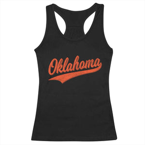 Vintage Oklahoma Orange Throwback Distressed Racerback Tank Top Retro Classic OK State Pride TS02 Black Print Your Wear