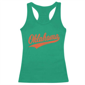 Vintage Oklahoma Orange Throwback Distressed Racerback Tank Top Retro Classic OK State Pride TS02 Irish Green Print Your Wear
