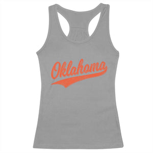 Vintage Oklahoma Orange Throwback Distressed Racerback Tank Top Retro Classic OK State Pride TS02 Sport Gray Print Your Wear