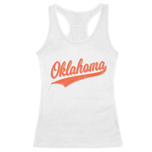Vintage Oklahoma Orange Throwback Distressed Racerback Tank Top Retro Classic OK State Pride TS02 White Print Your Wear