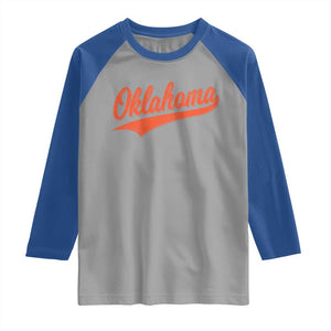 Vintage Oklahoma Orange Throwback Distressed Raglan Shirt Retro Classic OK State Pride TS02 Sport Gray Royal Print Your Wear