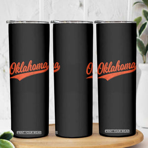 Vintage Oklahoma Orange Throwback Distressed Skinny Tumbler Retro Classic OK State Pride TS02 Print Your Wear