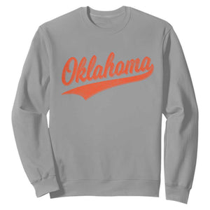 Vintage Oklahoma Orange Throwback Distressed Sweatshirt Retro Classic OK State Pride TS02 Sport Gray Print Your Wear