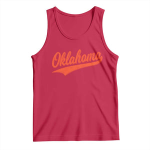 Vintage Oklahoma Orange Throwback Distressed Tank Top Retro Classic OK State Pride TS02 Red Print Your Wear