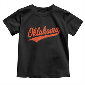 Vintage Oklahoma Orange Throwback Distressed Toddler T Shirt Retro Classic OK State Pride TS02 Black Print Your Wear