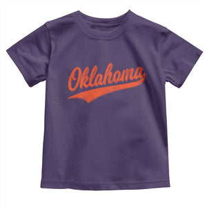 Vintage Oklahoma Orange Throwback Distressed Toddler T Shirt Retro Classic OK State Pride TS02 Purple Print Your Wear